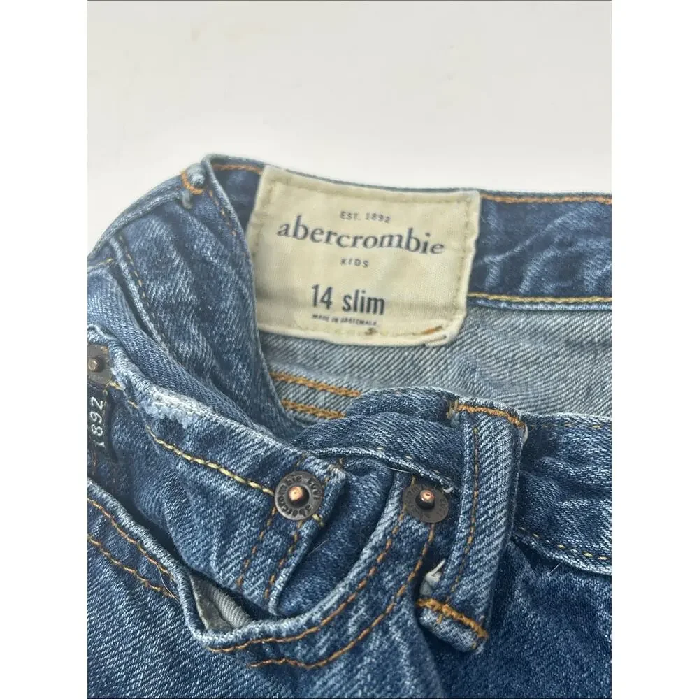 Abercrombie & Fitch Kids Slim Blue Denim Jeans Size 14 slim